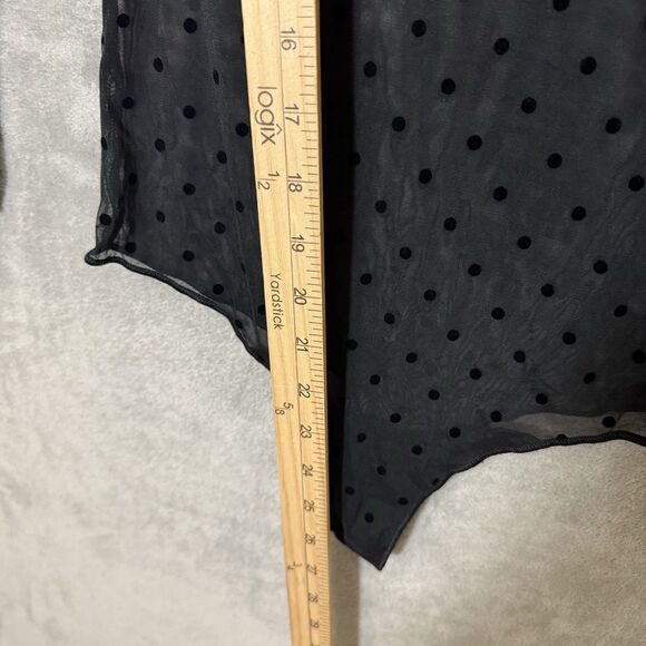NWT Spanx Bodysuit XL Smoothing Mesh Flocked Polka Dot Layered Smooth Black - Picture 6 of 10